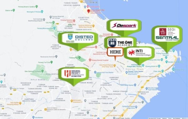 Nearby Universities and Colleges within 5km - 22 Macalisterz Penang