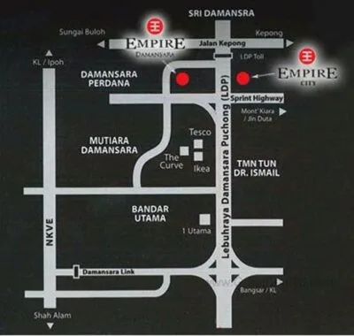 M Tower Empire City Corner Unit Type B & Type J for Rent 41 Empire City Map @ Damansara Petaling Jaya