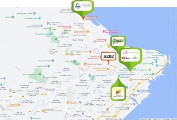 Nearby Shopping Malls within 5km - 22 Macalisterz Penang