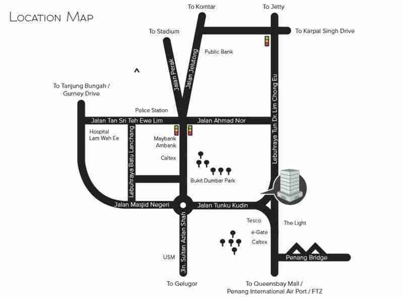 VOS Location Map | Commercial Office Penang Malaysia VOS Location Map Gelugor Penang